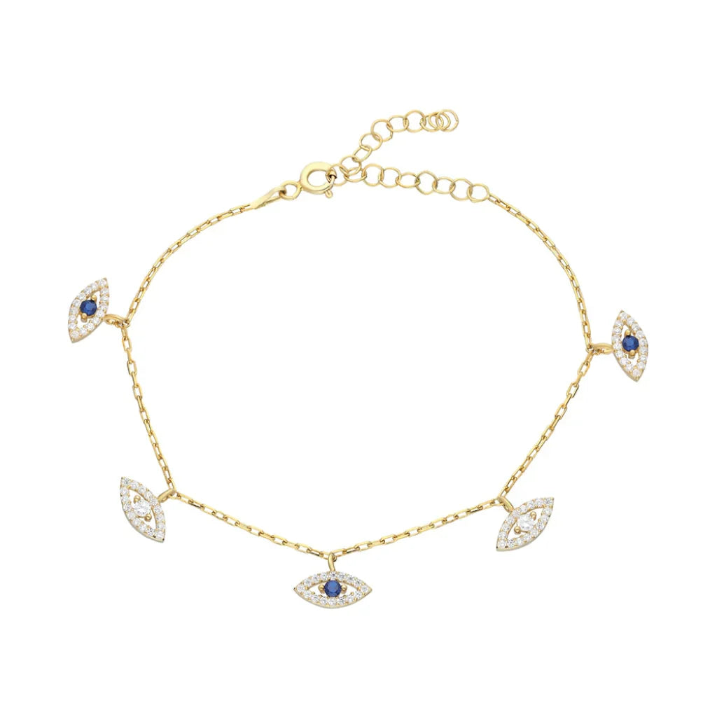 925 Sølv| Zircon Eye Row Armbånd