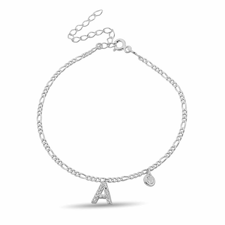 925 Sølv| Zirkon Bogstavsten Armbånd