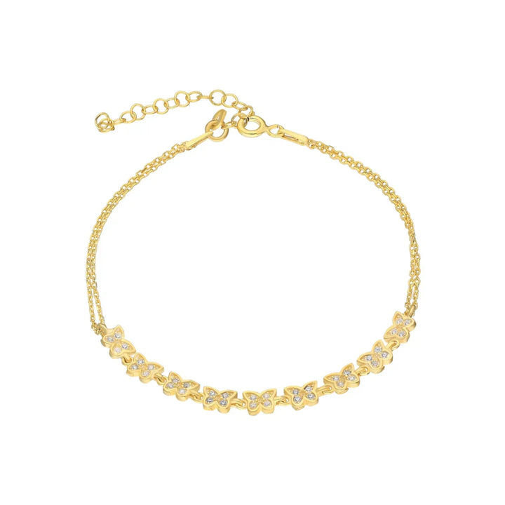 925 Sølv| Row Butterfly Zircon Armbånd