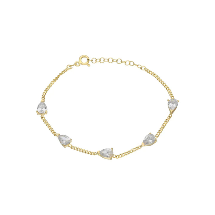 925 Sølv| Roet Drop Stone Armbånd