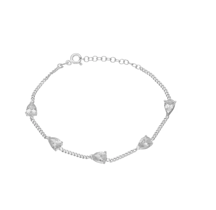 925 Sølv| Roet Drop Stone Armbånd