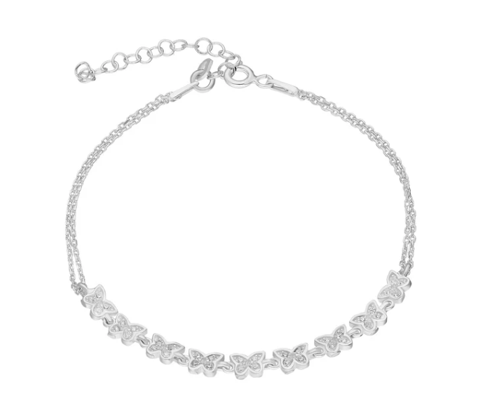 925 Sølv| Row Butterfly Zircon Armbånd