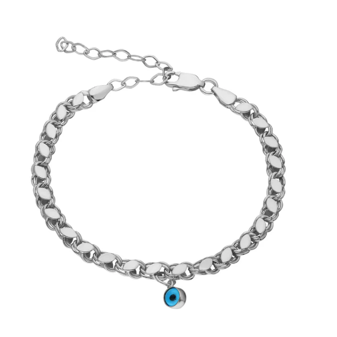925 Sølv| Paillet Evil Eye Armbånd