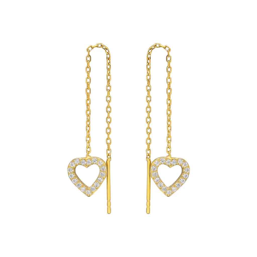 Heart Threader Earrings (7030549872685)