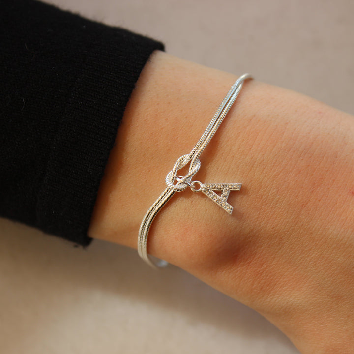 925 Sølv| Knot Zircon Letter Armbånd