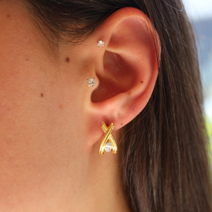 925 Sølv| Kors Ørering