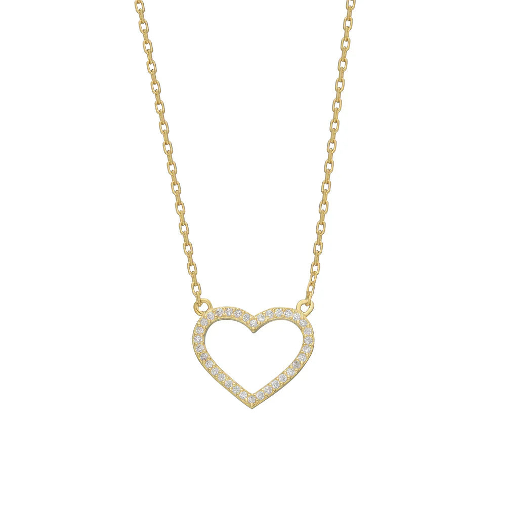 Herz zirkonia halskette (8052317487406)