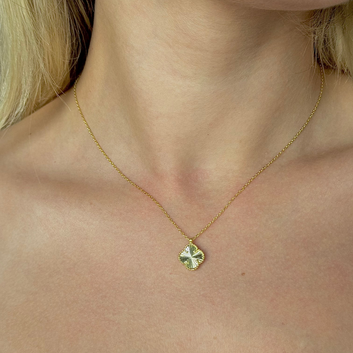 925 Sølv| Sparkly Clover Halskæde