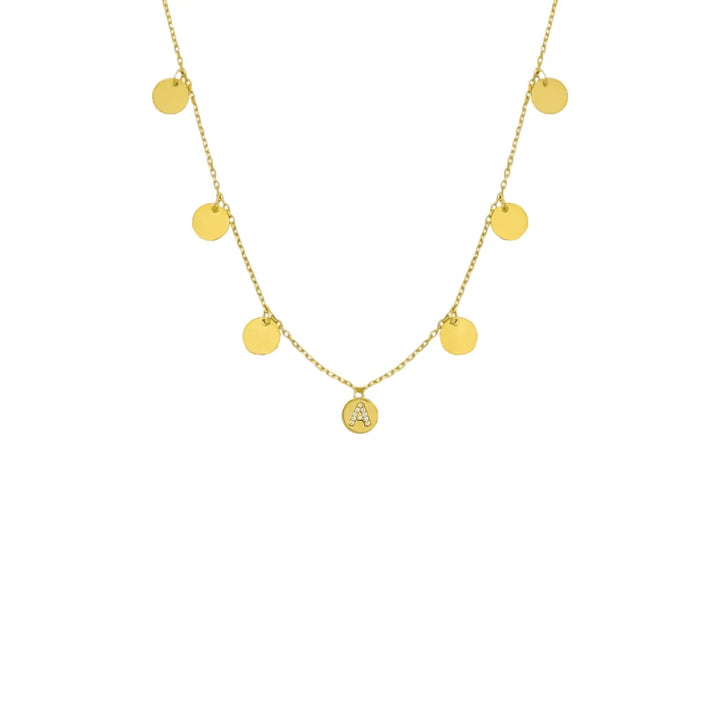 Multi Coin Necklace mit Wunschbuchstaben (7017620963373)
