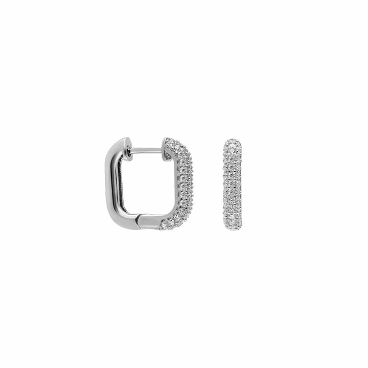 925 Sølv| Firkantede Cubic Zirconia Øreringe