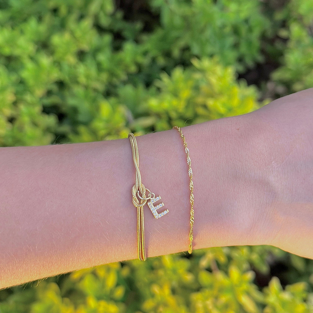 925 Sølv| Knot Zircon Letter Armbånd
