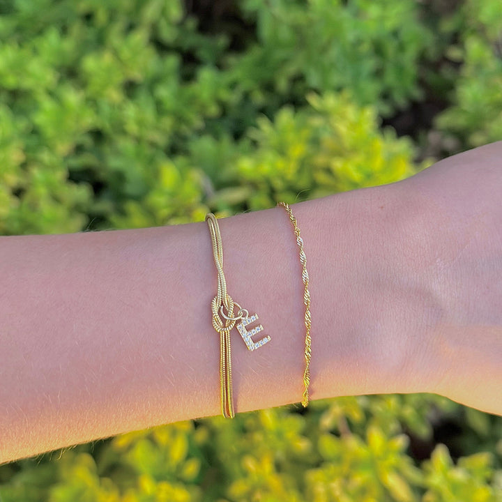 925 Sølv| Knot Zircon Letter Armbånd