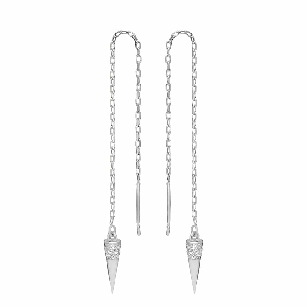 925 Sølv| Spidse Dingle Zircon Øreringe