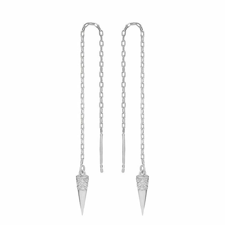 925 Sølv| Spidse Dingle Zircon Øreringe