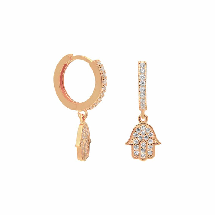 925 Sølv| Zirkon Hamsa Ørering