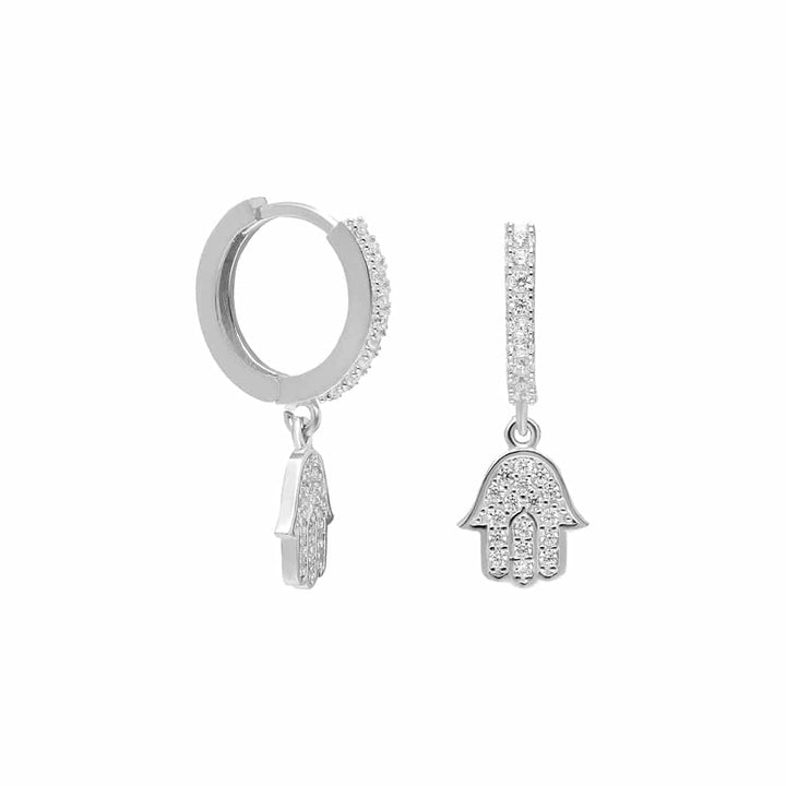 925 Sølv| Zirkon Hamsa Ørering